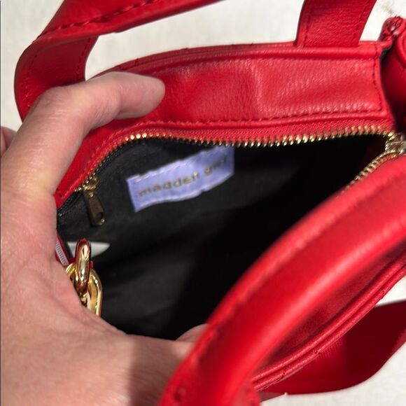 Madden Girl Cherry Hearts Red Quilted Handbag - Picture 5 of 11